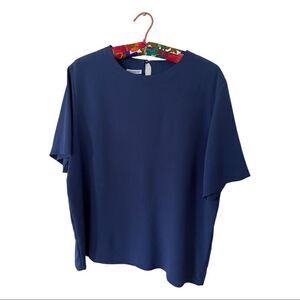 Ship ‘n SHORE | navy blue woman’s short sleep blouse | size 14
